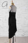 marc le bihan color block off shoulder dress 2869 E23 black/mastic black/mastic